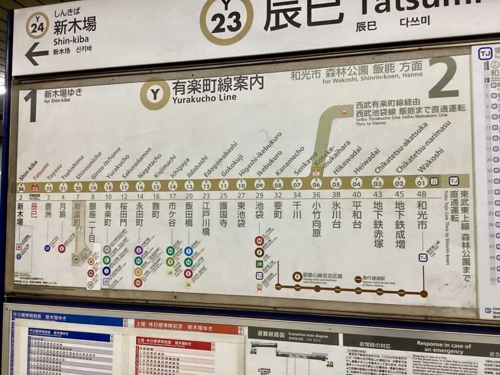 有楽町線路線図